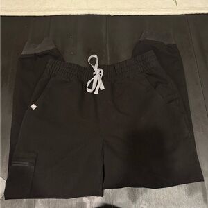 Black Jogger Pants with Gray Accents
